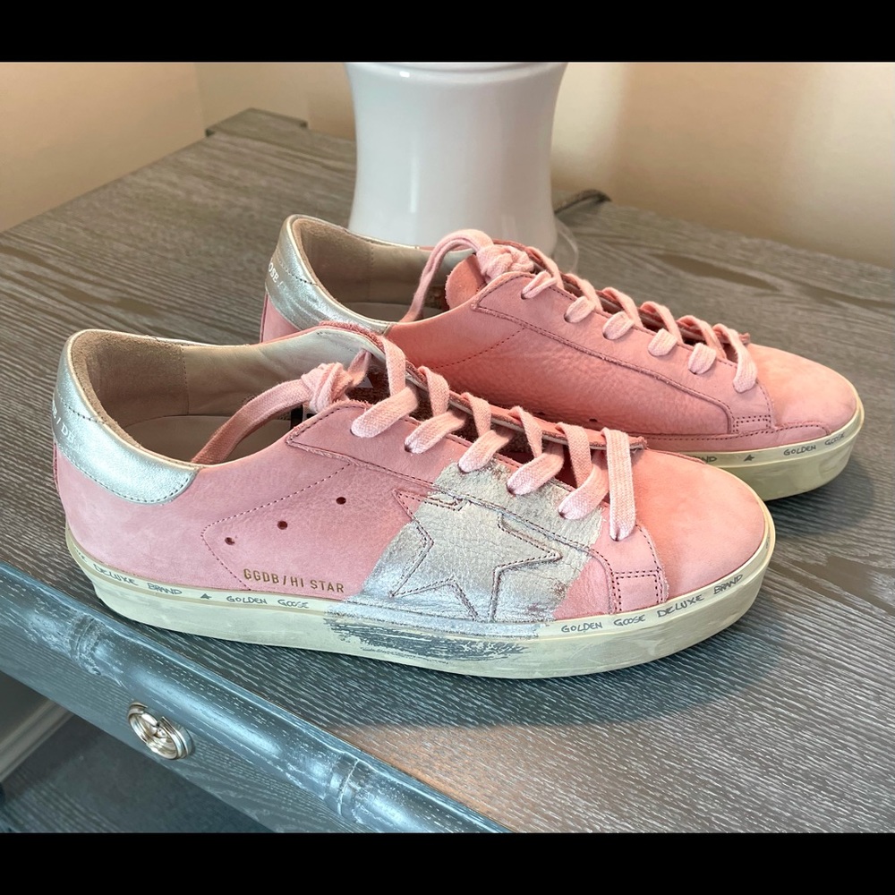 Hi Star Metallic Trim Leather Sneakers